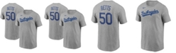 Nike Men's Mookie Betts Heather Gray Los Angeles Dodgers Name Number T-shirt